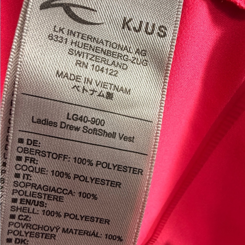 Kjus Softshell womens golf Vest Pink Lightweight Zip Front Womens Size M - Picture 12 of 13